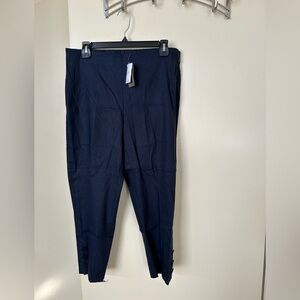 J. Jill Pure Jill Linen Stretch Navy Blue Cropped Pants- Size Medium Petite